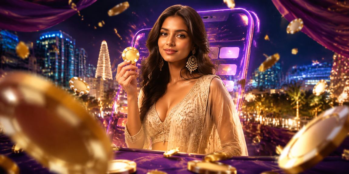 User logging in on mobile casino app with Bollywood theme